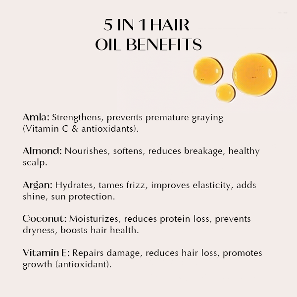 5 In 1 Herbal Hair Oil 200ml