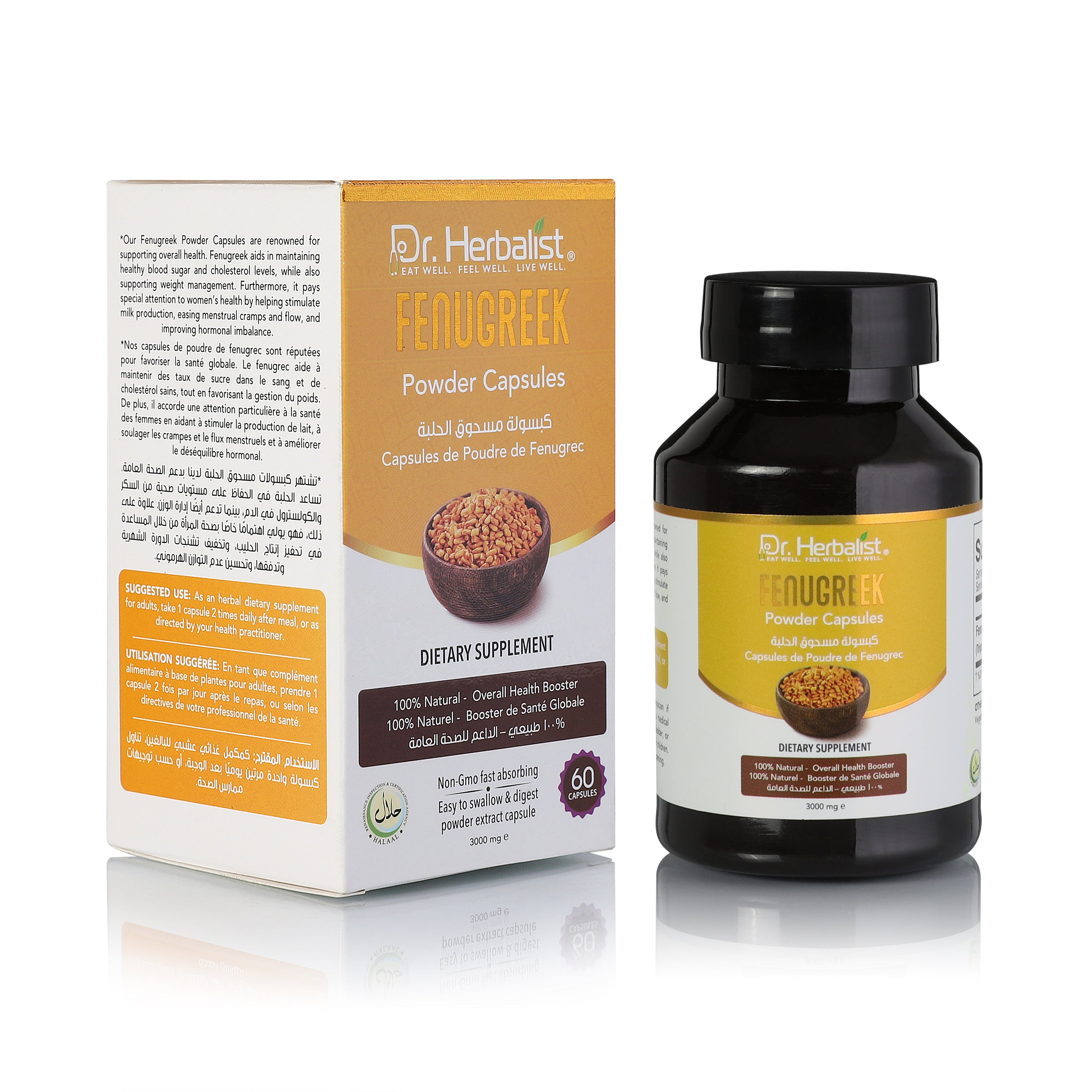 Dr. Herbalist Fenugreek Powder Capsules 3000mg