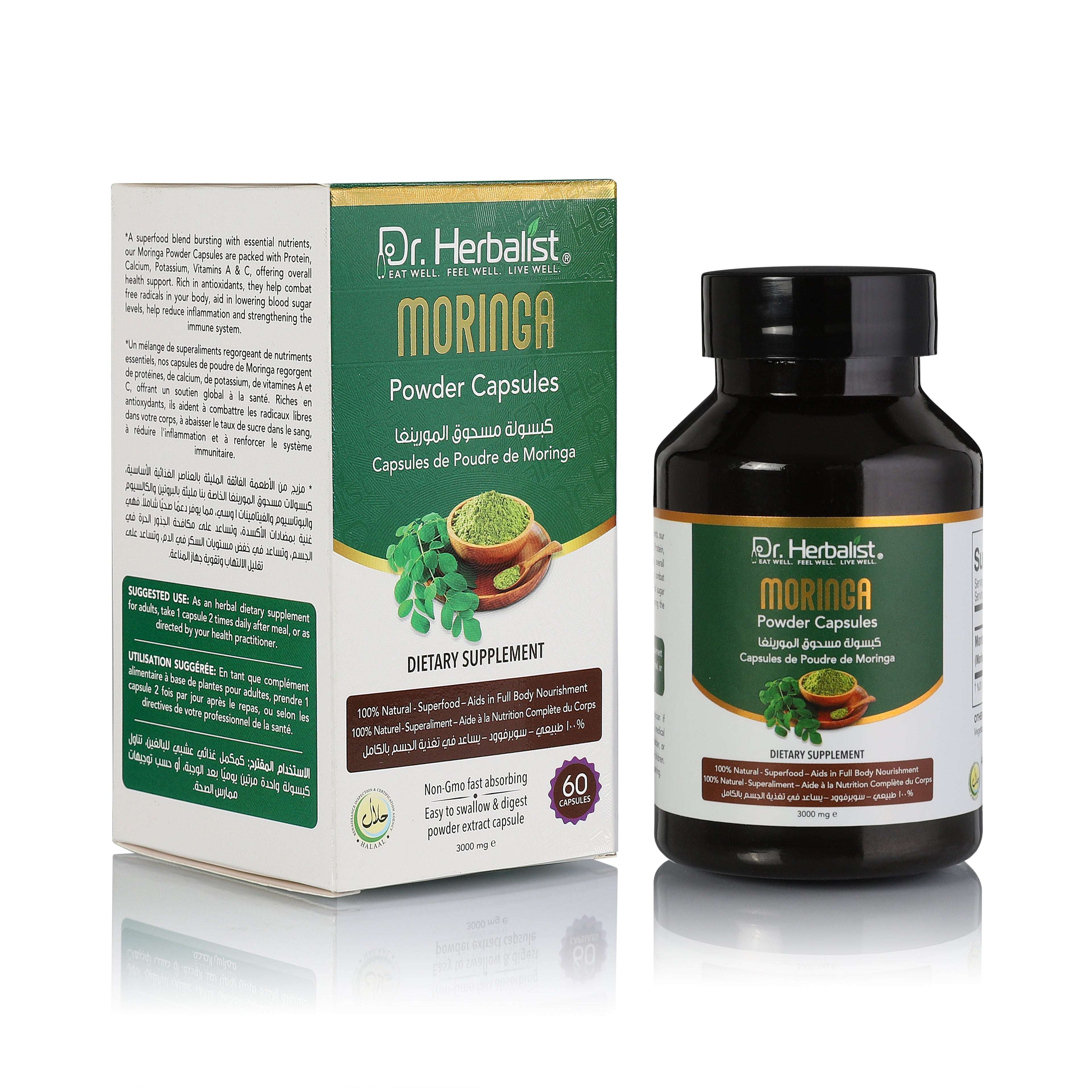 Dr. Herbalist Moringa Powder Capsules 3000mg