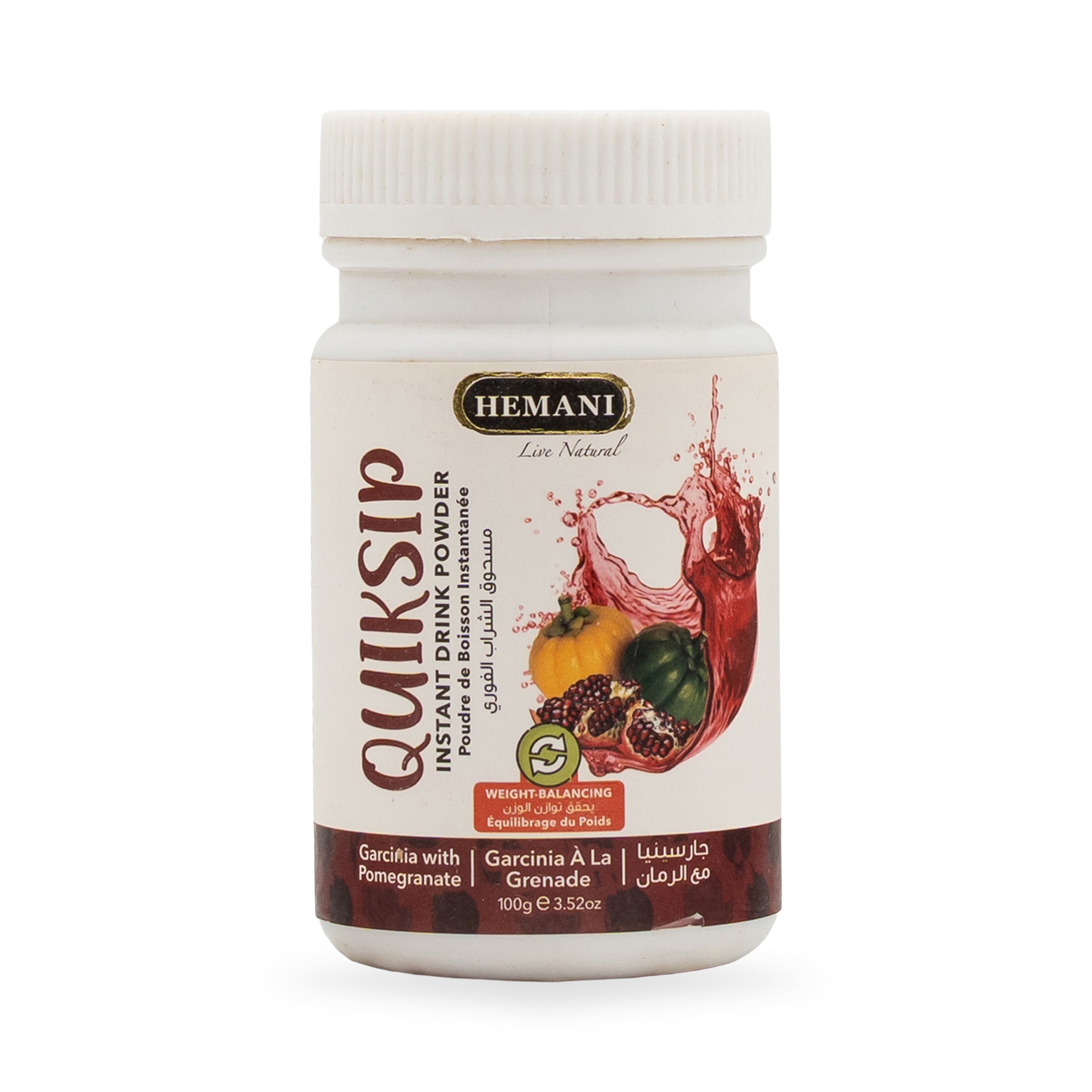 مسحوق مشروب دكتور هيرباليست كويكسيب الفوري 100 غرام - غارسينيا مع الرمان