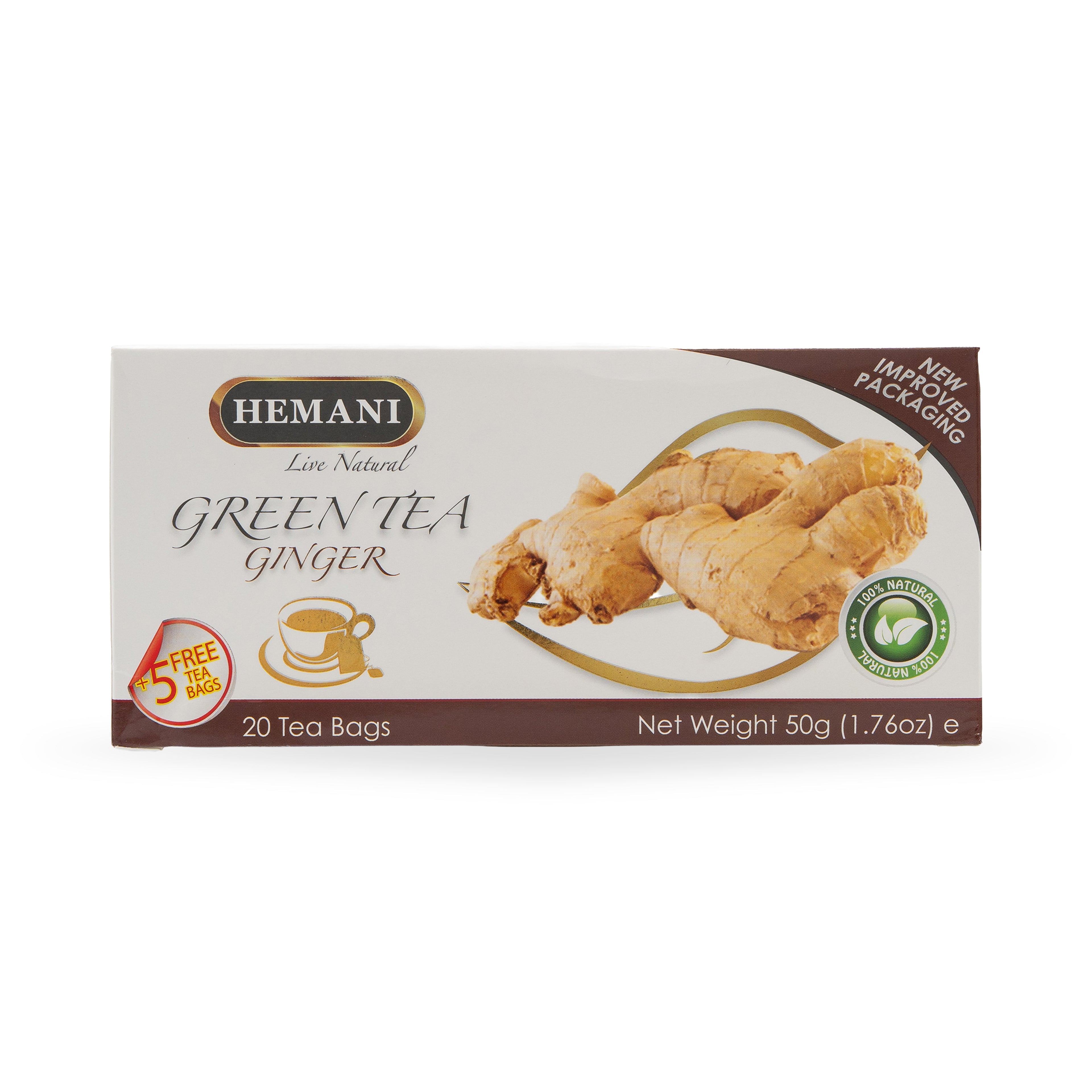 شاي أخضر بالزنجبيل - 20 كيس شاي