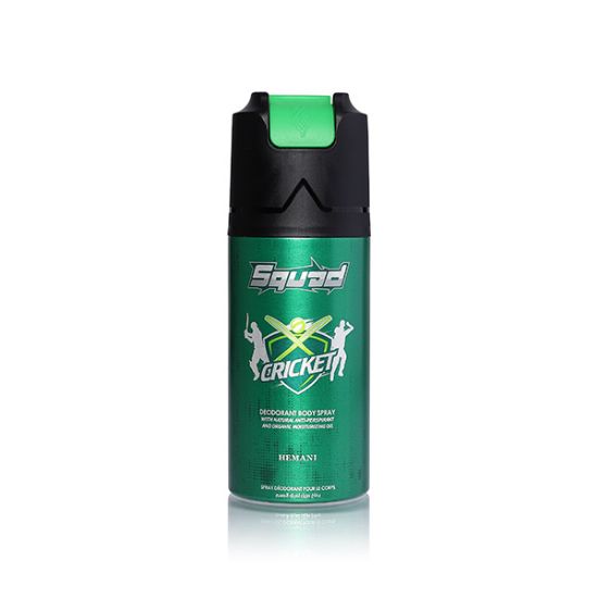 Cricket Squad Performance Deodorant Body Spray 150 ml | Best Deodorant for Men & Women | SQUAD by Hemani Fragrances	